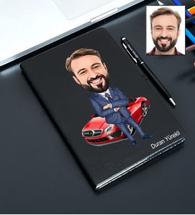Kişiye Özel Araba Tasarımlı Karikatür Defter Ve Kalem Seti 51