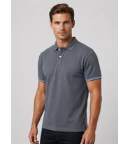 Erkek Polo Yaka Kontrast Şerit Detaylı Slim Fit T-Shirt