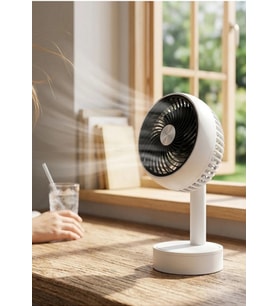 GLR Taşınabilir Mini USB Fan, Masa Üstü Ve Taşınabilir Mini Fan 90 Derece Hareketli Başlık Beyaz