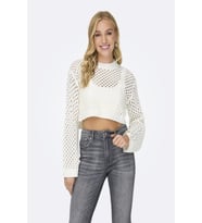 ONLSMILLA SHORT PULLOVER L/S KNT NOOS (Bej)