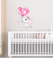 BK Gift Sevimli Fil Tasarımlı Çocuk Odası Ahşap Duvar Süsü-8 (Beyaz)