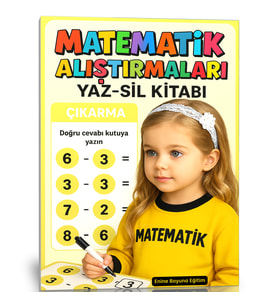 Okul Öncesi ve Birinci Sınıflar İçin Matematik Alıştırmaları Yaz-Sil Kitabı