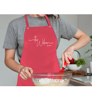 BK Gift Kişiye Özel İsimli Tarihli Profesyonel Kırmızı Mutfak Önlüğü, Aşçı Önlüğü, Şef Önlüğü, Arkadaşa Hediye-4