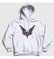 Presmono Unisex Beyaz Logo Oyun Elite Dangerous Kapüşonlu Sweatshirt 511247tt