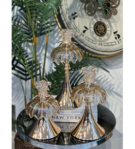 3 Lü Ayaklı Mumluk & Şamdan Etek Gül (RoseGold)