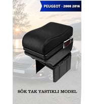 peugeot 20082016 kol dayama Siyah geniş model Yastıklı Lüks Deri