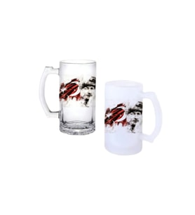 Ghostbastır Design Atatürk Kulplu Bira Bardağı Buzlu veya Şeffaf Seçenekli 017