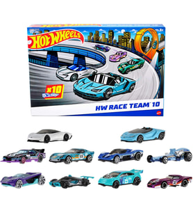 Hot Wheels Oyuncak Arabalar, 10'Lu Yarış Arabası Paketi, 1:64 Ölçekli Corvette, Lamborghini, Mclaren (Çok Renkli)