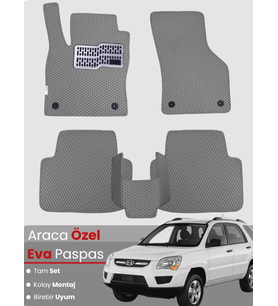 KİA SPORTAGE (2004-2010) Uyumlu EVA Paspas Tam Set–Araca Özel,Kolay Montaj,Su Geçirmez