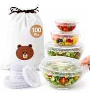 Lexroo Lastikli Gıda Bonesi 100 Adet - Buzdolabı İçin Hijyenik - 20 x 20 cm