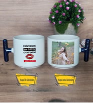 Dünyanın En Güzel Öğretmeni Kupa Bardak Fotoğraflı T Lacivert Kulplu Öğretmenler Günü Hediyesi