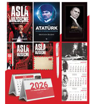 Asla Vazgeçme - Ayraç - Kartpostal - Poster - Yüzyılların Lideri Atatürk -  2026 Ajanda Gazi Paşa - İmza Duvar Takvimi - Masa Takvimi