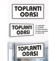 Toplantı Odası Yazılı Beyaz MDF Kapı Levhası
