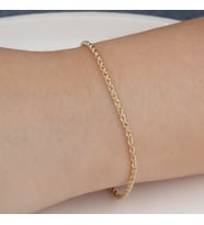 Glorria Altın 2 mm Halat Burgu Zincir Bileklik