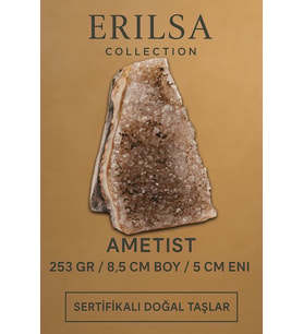 Sertifikalı Ametist Taşı Kütlesi 253 Gr – Ham Doğal Kristal Dekoratif Taş Stresi Azalt Huzur Ver (Mor)