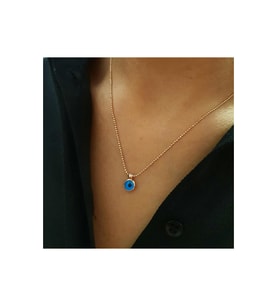 Gümüş Top Zincirli Nazar Boncuk Kolye