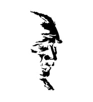 Atatürk Silüet Sticker17x17 Cm Siyah
