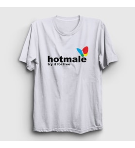 Presmono Unisex Beyaz Hotmale Try It For Free T-Shirt 427643tt (Beyaz)