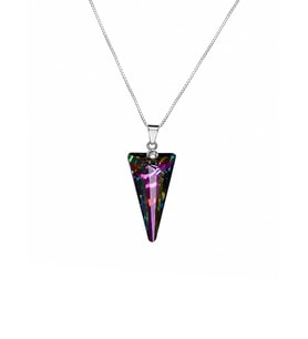 925 Ayar Swarovski Taşlı 28mm Crystal Vitrail Medium P Kadın Gümüş Kolye