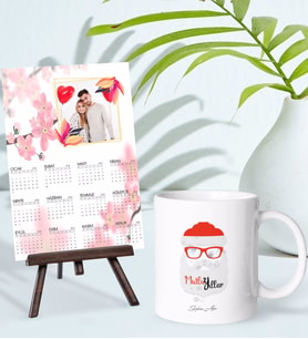 BK Gift Kişiye Özel Yılbaşı Tasarımlı Kupa Bardak ve 13x18cm Fotoğraf Kartlı Şövaleli 2024 Takvim Hediye Seti-32
