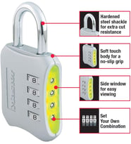 Master Lock 653D 2 In. Kombinasyon Asma Kilit, 653D