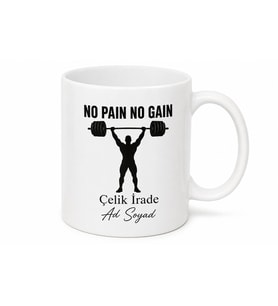 Ağırlık Kaldıranlara No Pain No Gain Çelik İrade Seramik Kupa Bardak Hediye