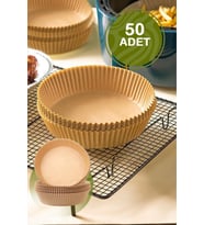 Mithra Life 50 Adet Hava Fritözü Airfryer Pişirme Kağıdı Kalıbı MIT1170 (Kahverengi)