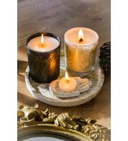 2'li Cam Bardak Soya Wax Mum Tealight Beton Seti (Çok Renkli)