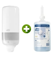 1 Ad. Tork Sıvı Sabun Dispenseri Beyaz 560000 + 1 Litre Tork Sıvı Sabun Premium Hediyeli