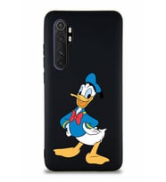 Xiaomi Mi Note 10 Lite Soft Premier Kapak Donald Duck-C Tasarımlı Silikon Kılıf - Siyah (Şeffaf)