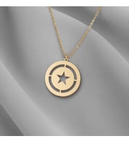 Kişiye Özel Marvel Captain America Kalkan Kolye 925K Gümüş (Gold)