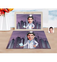 BK Gift Kişiye Özel Erkek Diş Hekimi Karikatürlü 1000 Parça Profesyonel Puzzle-3