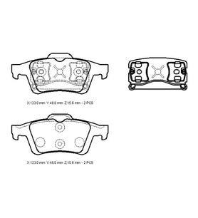 Ford Focus C Max 04/06 Arka Fren Balatası (Di·sk) (123x48x15,6)(bramax) 