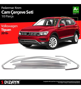 Drs Tuning Tiguan Uyumlu Krom Cam Çerçevesi 10 Parça. 2016 Üzeri