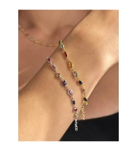 Mix Bileklik 925 Ayar Gümüş (Gold)