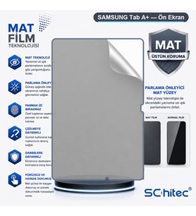 SChitec SAMSUNG Tab A+ Uyumlu Ön Yüzey Mat Hidrojel Ekran Koruyucu
