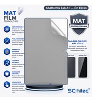 SChitec SAMSUNG Tab A+ Uyumlu Ön Yüzey Mat Hidrojel Ekran Koruyucu
