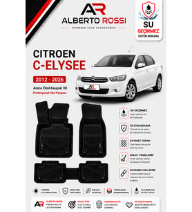 CITROEN C-ELYESEE 2012 - 2026 Araca Özel Kauçuk 3D Profesyonel Oto Paspası