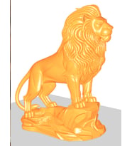 Minimalist Aslan Figürü 3D Baskı Koleksiyon GOld Renk