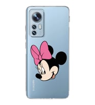 Xiaomi Mi 12 Uyumlu Kamera Korumalı Kapak Minnie Mouse Tasarımlı Şeffaf Silikon Kılıf