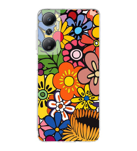 PrintiFy İnfinix Hot 20 ile Uyumlu Retro Color 2  Kamera Korumalı Şeffaf  Kılıf