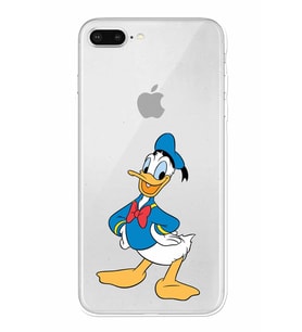 Apple iPhone 8 Plus Uyumlu Kamera Korumalı Tıpalı Kapak Donald Duck TasarımlıŞeffaf Kılıf