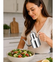 Komple 304 Çelik Silver 500 ml Yağdanlık Sosluk ve Sirkelik mt271by