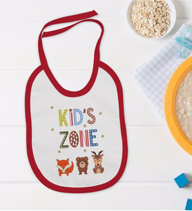 BK Kids Kids Zone Tasarımlı Kırmızı Bebek Mama Önlüğü-1