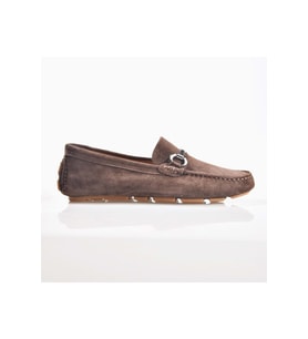 Fosco 8723 Erkek Yazlık Hakiki Deri Loafer Ayakkabı (Süet Kahve)