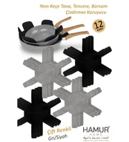 Tencere Tava Borcam Koruyucu Çizdirmez Non Keçe 12'li Set Çizilmeye Darbeye Karşı Dayanıklı Koruma