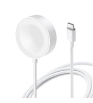 Apple Watch SE/7/6/5/4/3/2/1 Serileri İçin 1Metre Bir Ucu Type-C Bir Ucu Wireless Hızlı Şarj Kablosu (Beyaz)