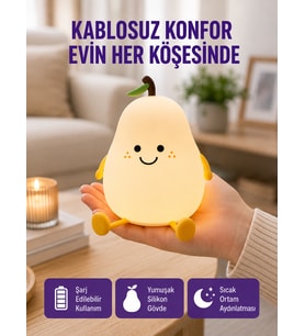 Şarjlı Armut Masa Lambası Renk Değiştiren LED Gece Işığı