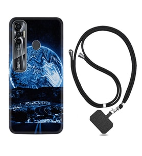 Tecno Spark 6 6 Go 8C 8 Pro 7 7 Pro Kılıf Boyun Askılı Silikon Mavi Gece 1605