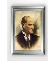 Gümüş Çerçeveli Atatürk Tablo cv1333